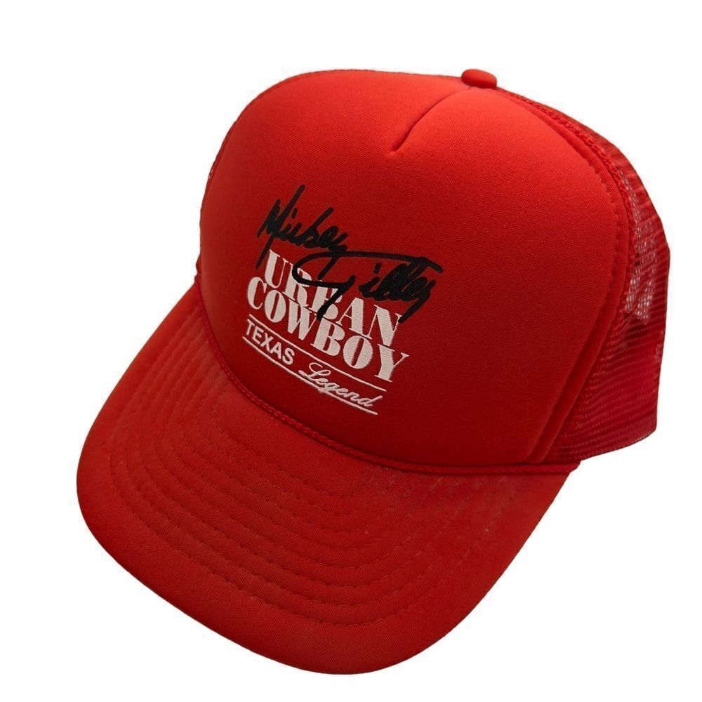 Vintage Mickey Gilley Urban Cowboy Texas Legend Mesh Trucker Snapback Hat Cap OS
